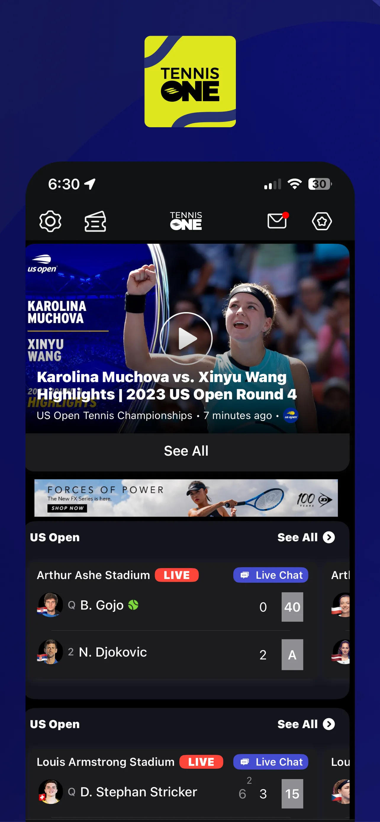 TennisONE - Tennis Live Scores | Indus Appstore | Screenshot