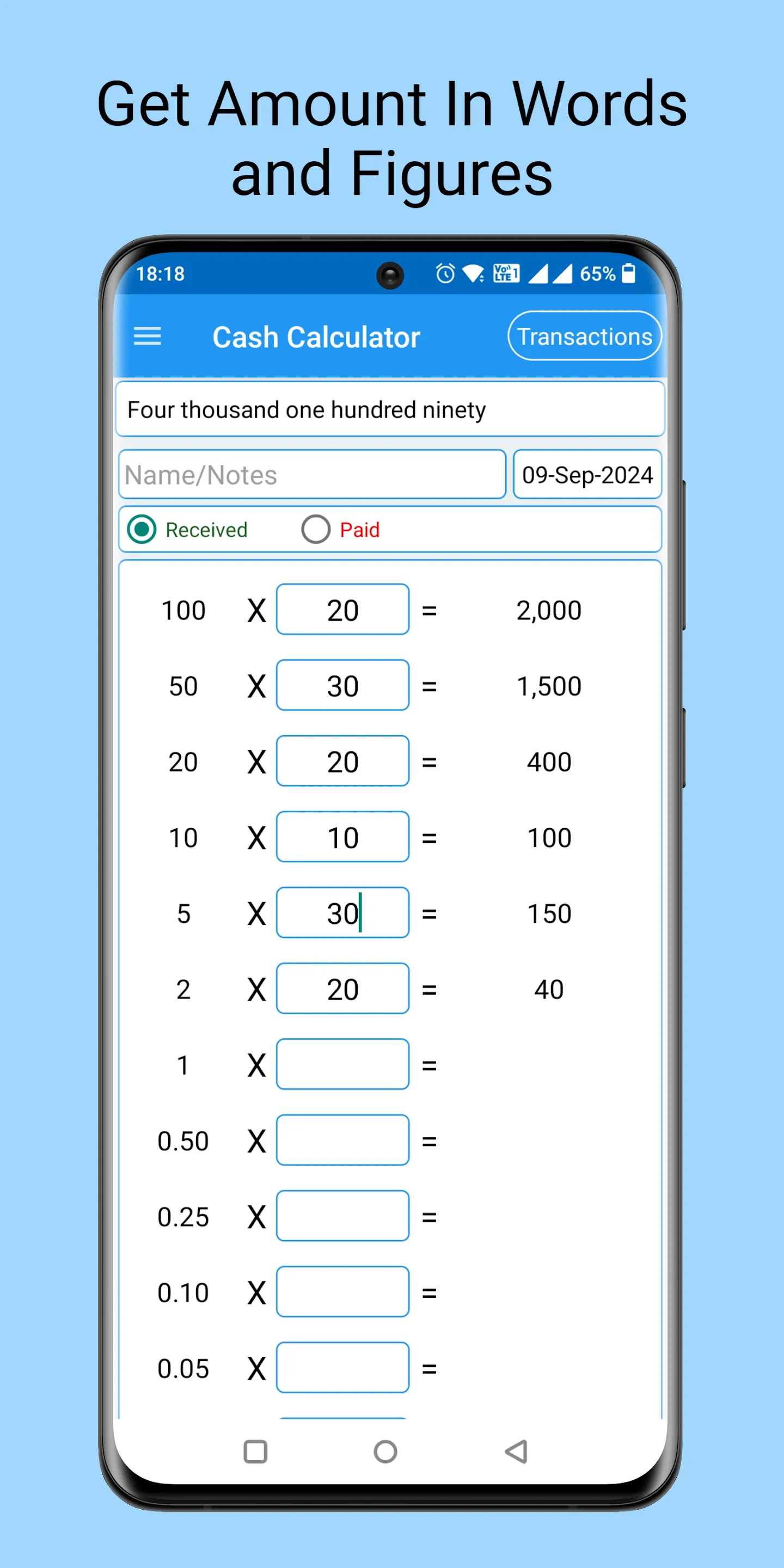 Cash Calculator- money counter | Indus Appstore | Screenshot