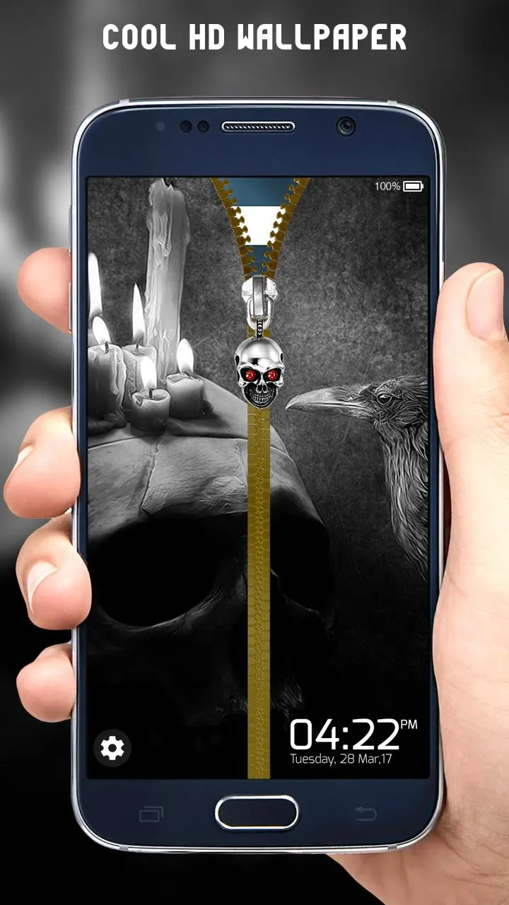 Skull Zipper Lock Screen | Indus Appstore | Screenshot