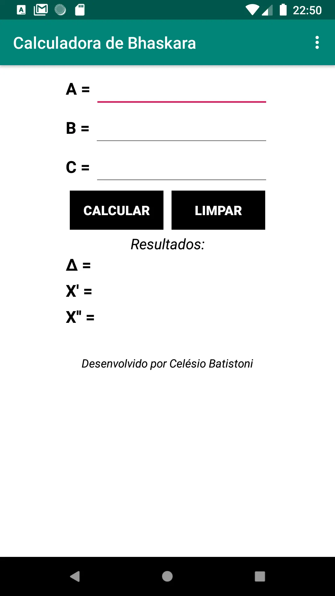 Calculadora de Bhaskara | Indus Appstore | Screenshot