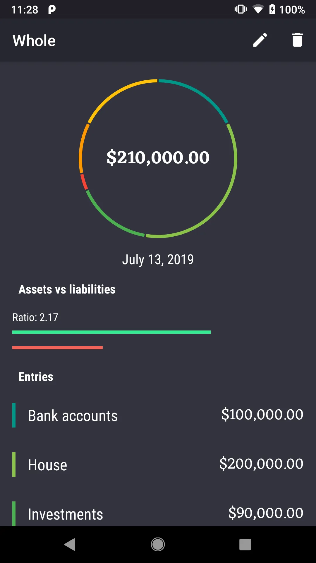 Whole - Net Worth Tracker | Indus Appstore | Screenshot