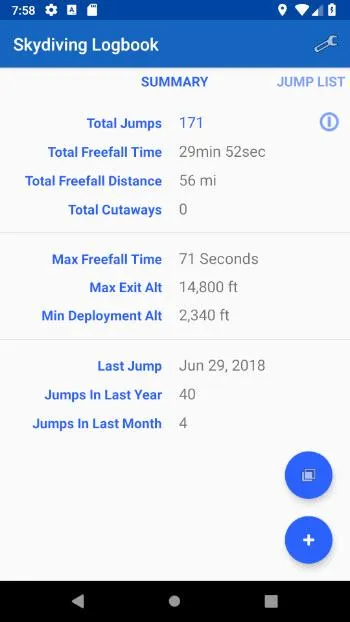 Skydiving Logbook | Indus Appstore | Screenshot