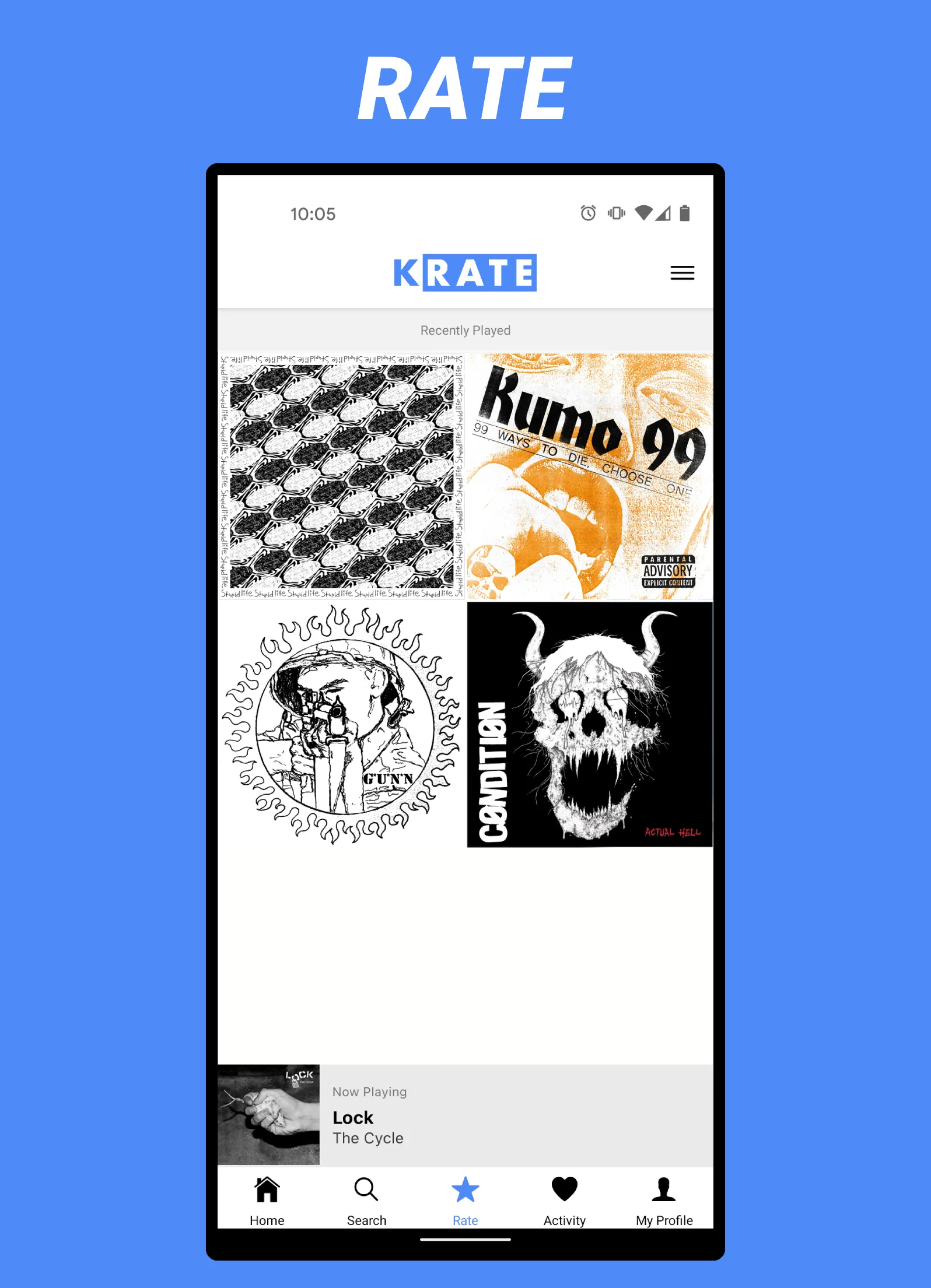 Krate: Rate Music | Indus Appstore | Screenshot