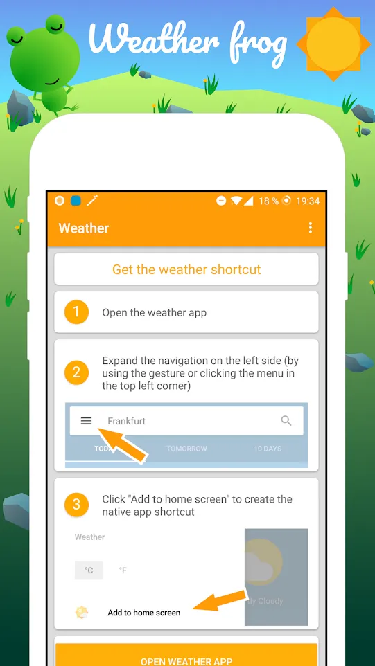 Weather Frog Shortcut | Indus Appstore | Screenshot