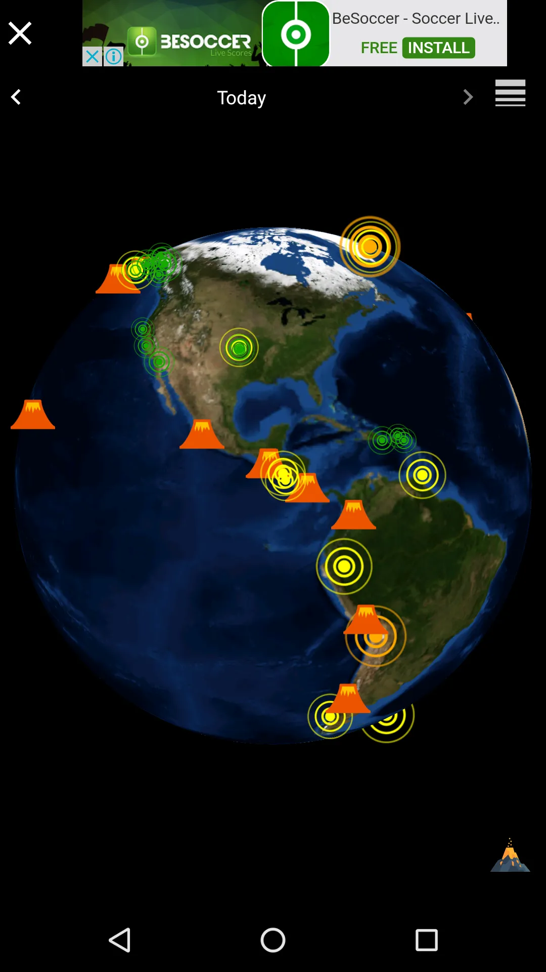 3D Earthquakes Map & Volcanoes | Indus Appstore | Screenshot