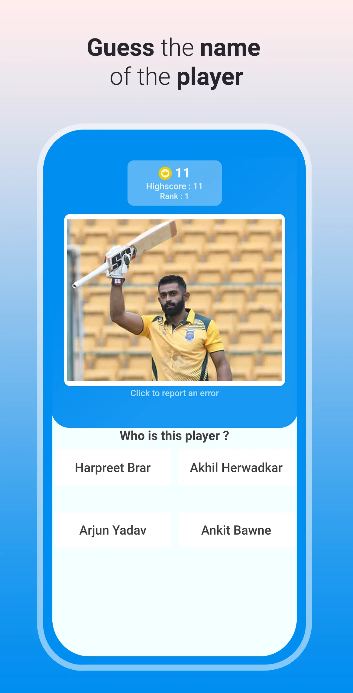 Cricket Quiz - cricketers | Indus Appstore | Screenshot