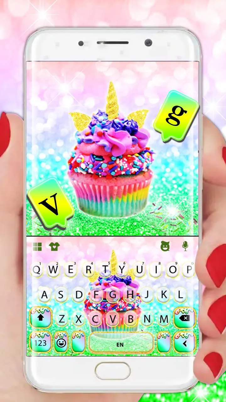 Rainbow Unicorn Cupcake Keyboa | Indus Appstore | Screenshot