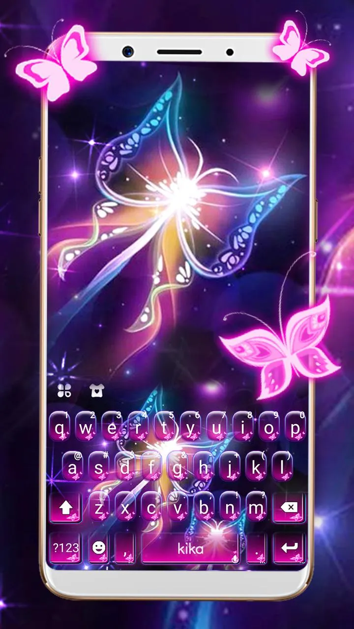 Neon Butterfly Keyboard Theme | Indus Appstore | Screenshot