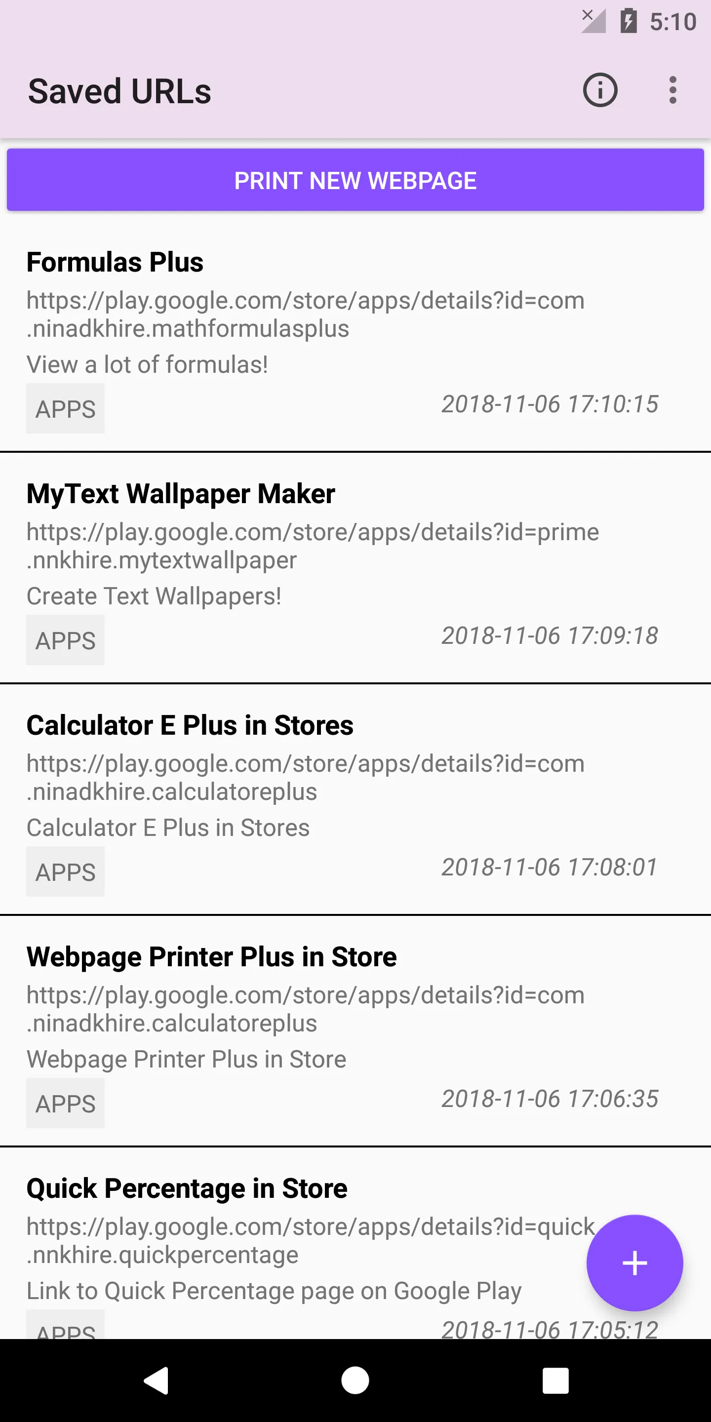 Webpage Printer Plus URL Saver | Indus Appstore | Screenshot