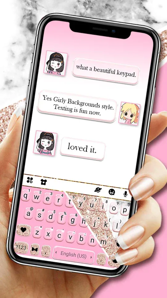 Girly Pink Glitter Theme | Indus Appstore | Screenshot