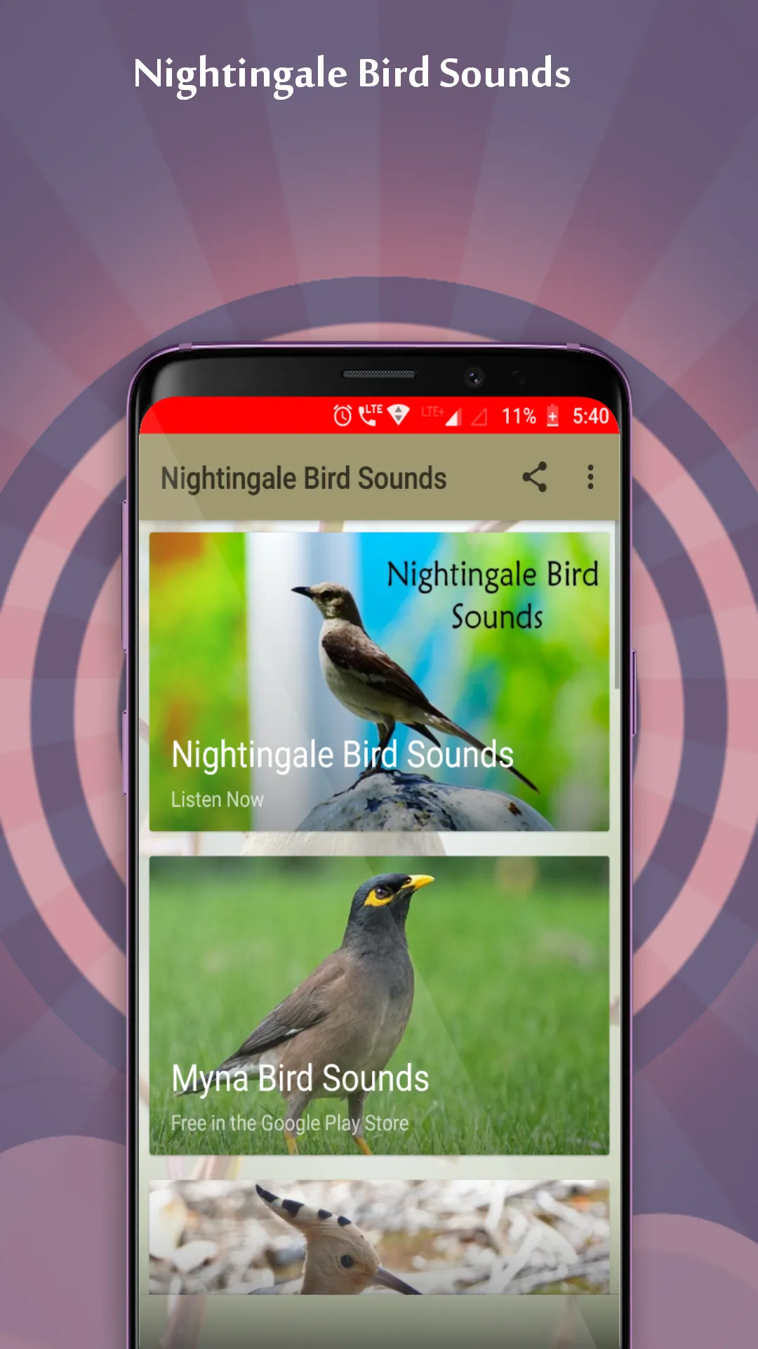 Nightingale Bird Sounds | Indus Appstore | Screenshot