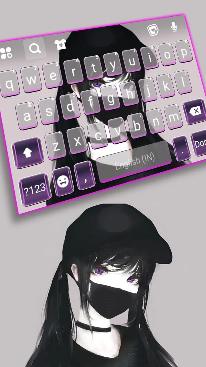 Cool Girl Mask Keyboard Backgr | Indus Appstore | Screenshot