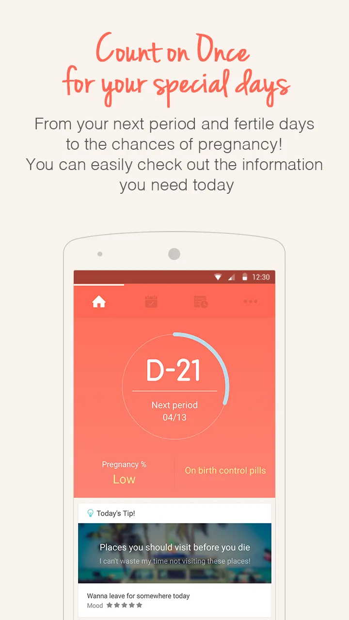 Once -A special period tracker | Indus Appstore | Screenshot