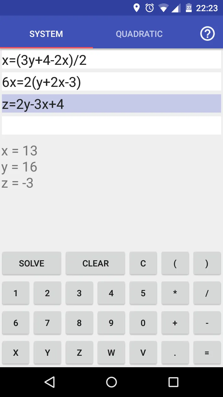 Equation System Solver | Indus Appstore | Screenshot