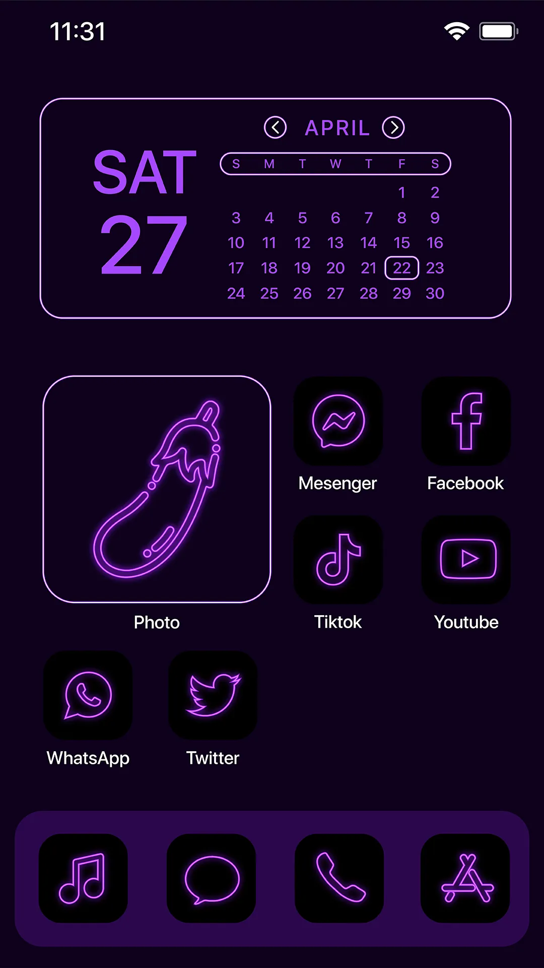 Wow Purple Neon - Icon Pack | Indus Appstore | Screenshot