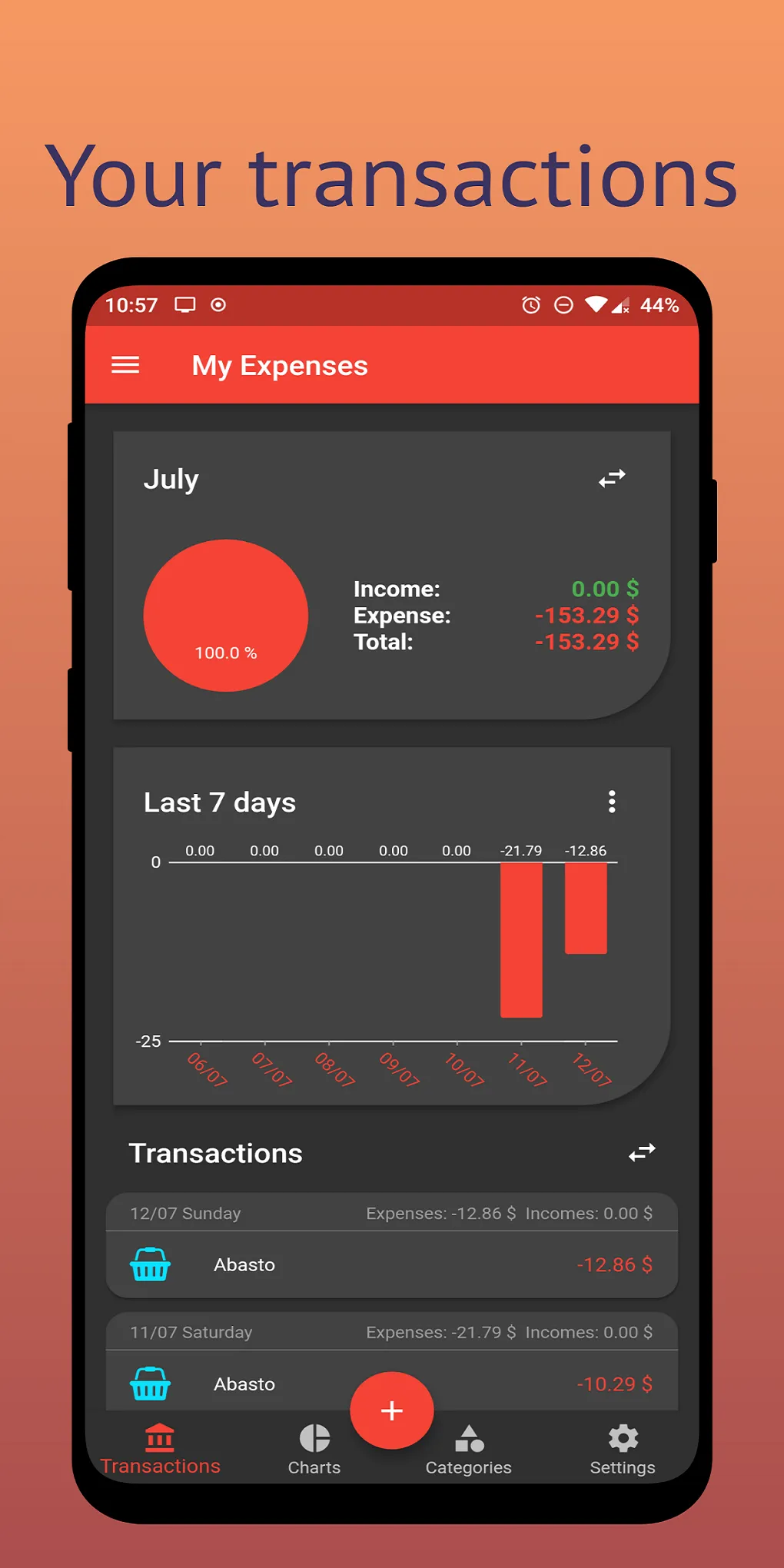 My Expenses | Indus Appstore | Screenshot