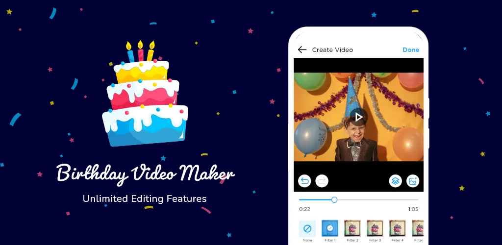 Birthday Video Maker & Music | Indus Appstore | Screenshot