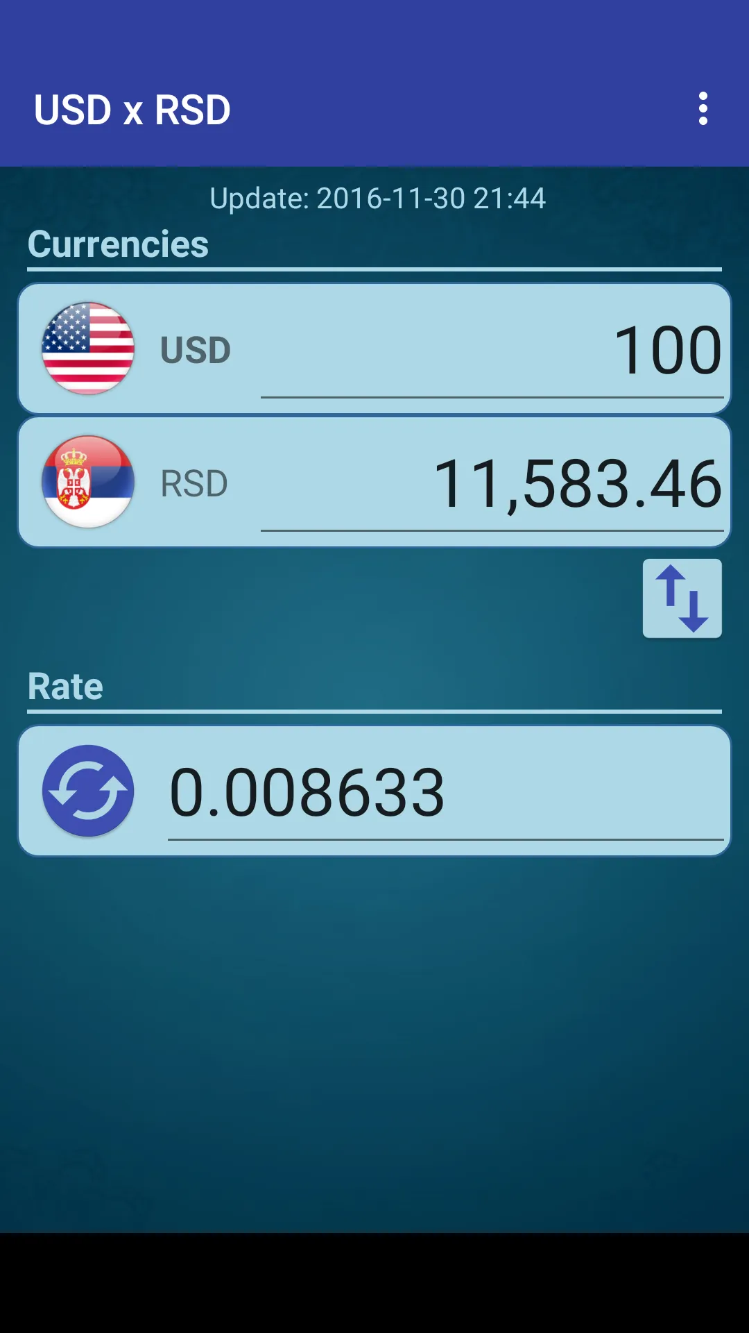 US Dollar to Serbian Dinar | Indus Appstore | Screenshot