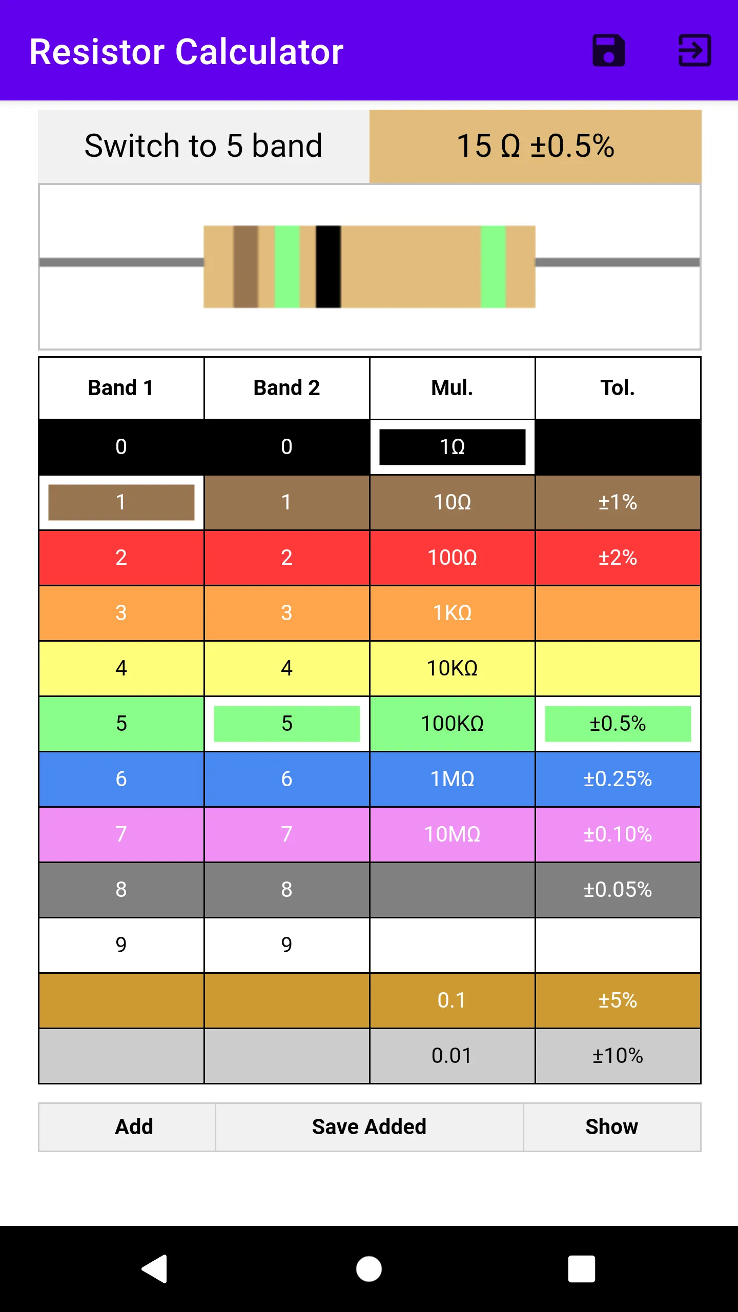 Resistor Code Calculator | Indus Appstore | Screenshot