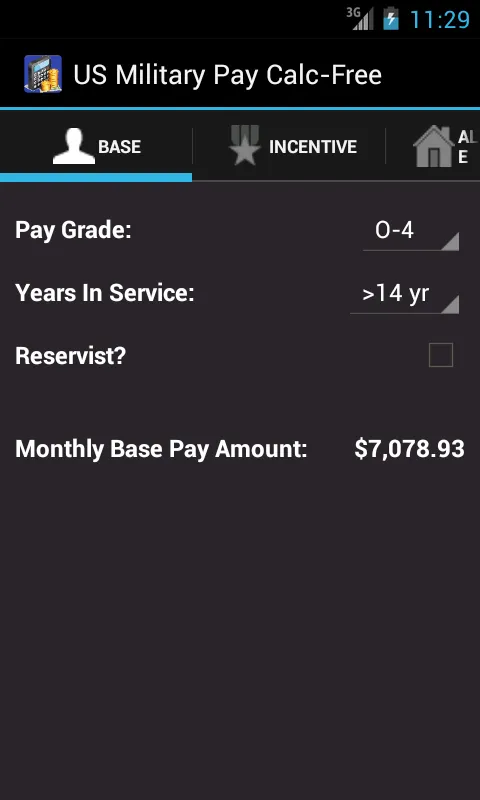 US Military Pay Calc | Indus Appstore | Screenshot