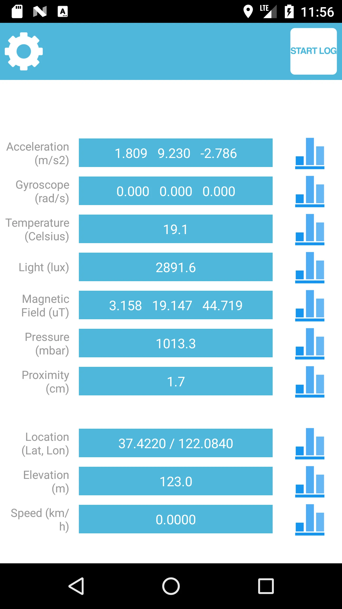 Sensor Tracker (Location, Ambi | Indus Appstore | Screenshot