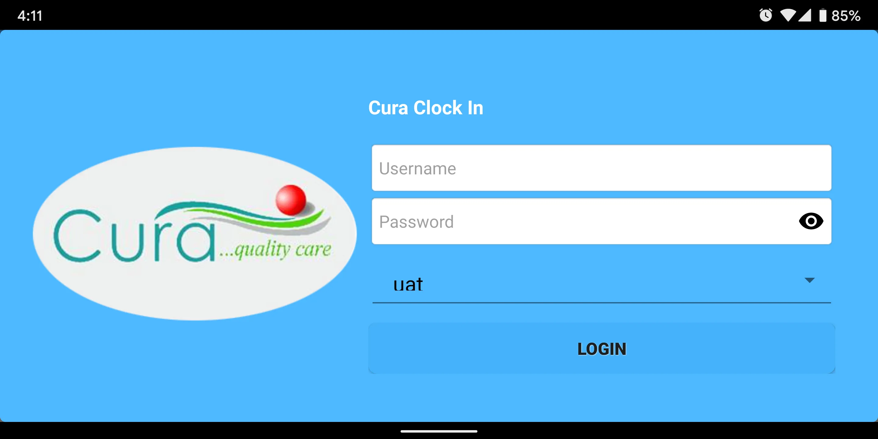 Cura Clock in | Indus Appstore | Screenshot