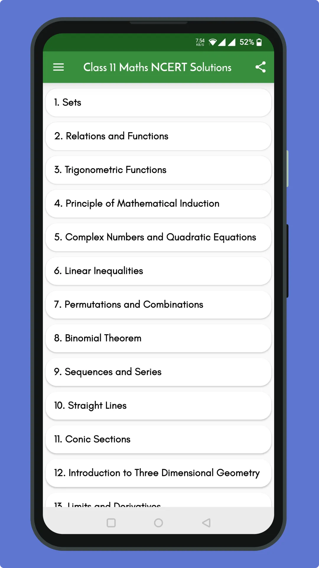 Class 11 Maths NCERT Solutions | Indus Appstore | Screenshot