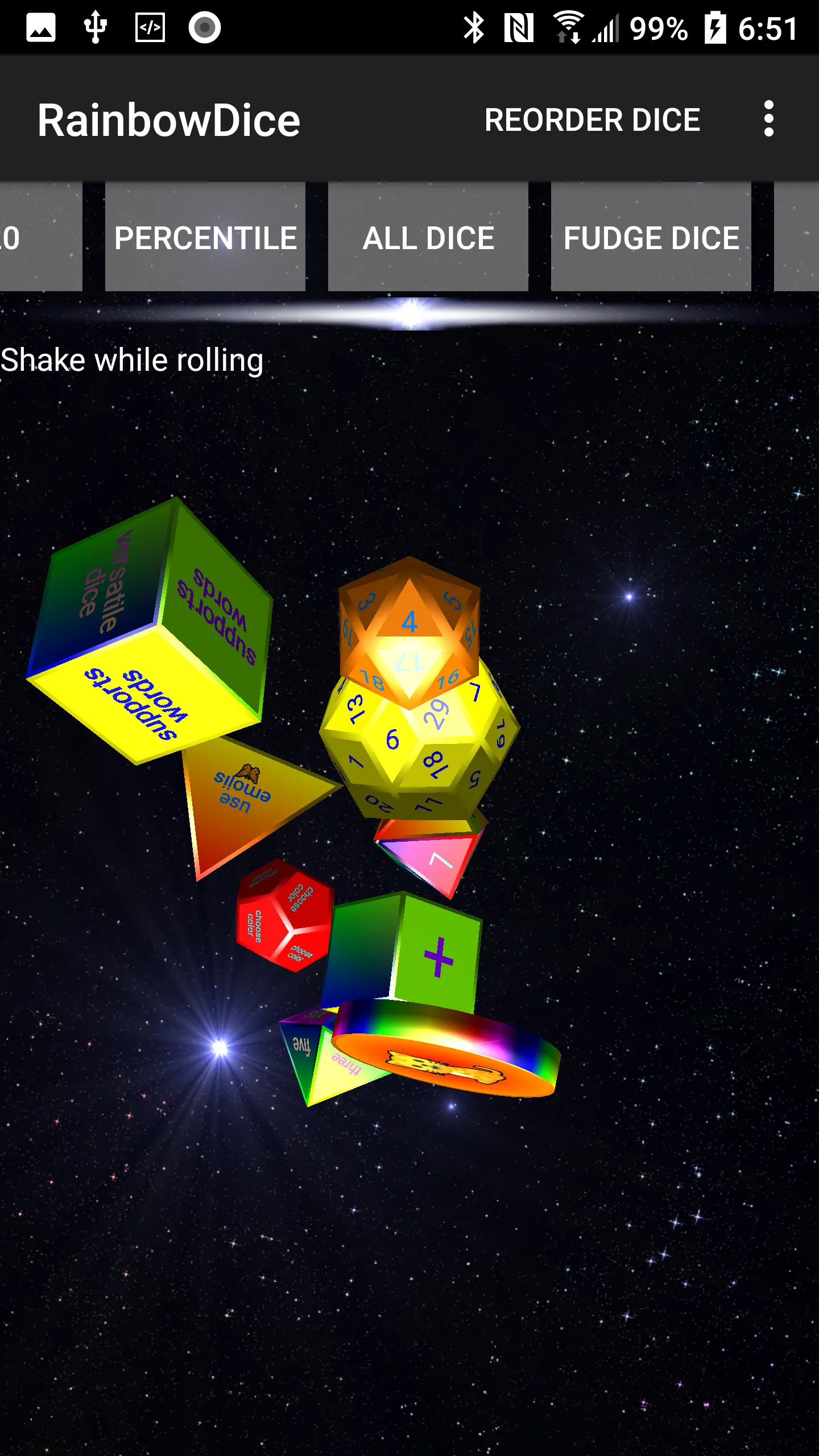 Dice Roller 3D: Rainbow Dice | Indus Appstore | Screenshot