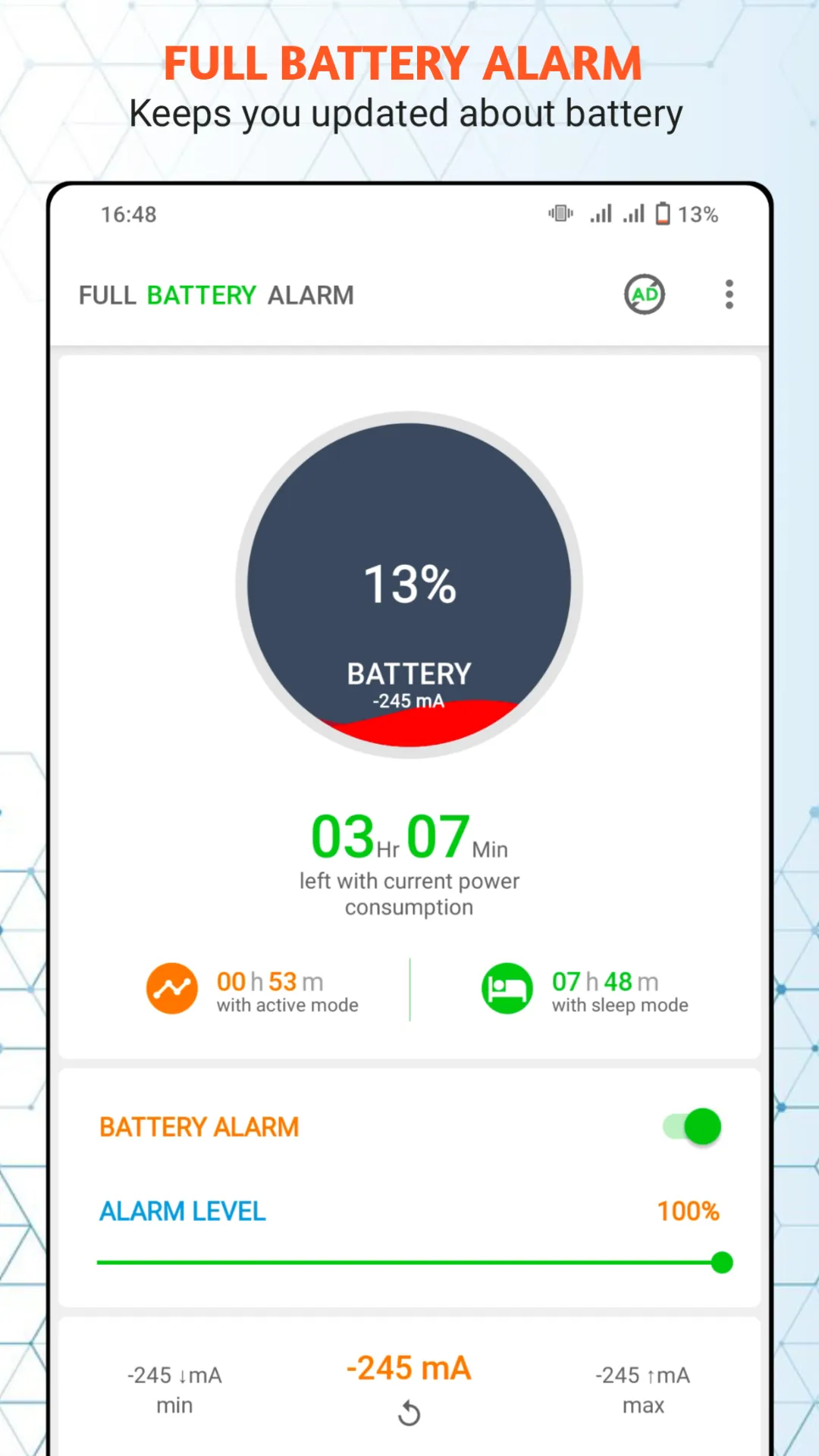 Full Battery Alarm | Indus Appstore | Screenshot