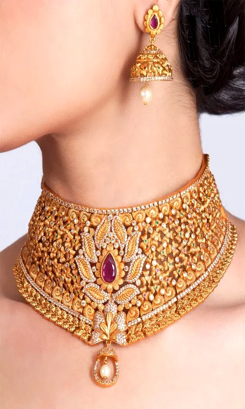 Gold Haram Necklace Collection | Indus Appstore | Screenshot