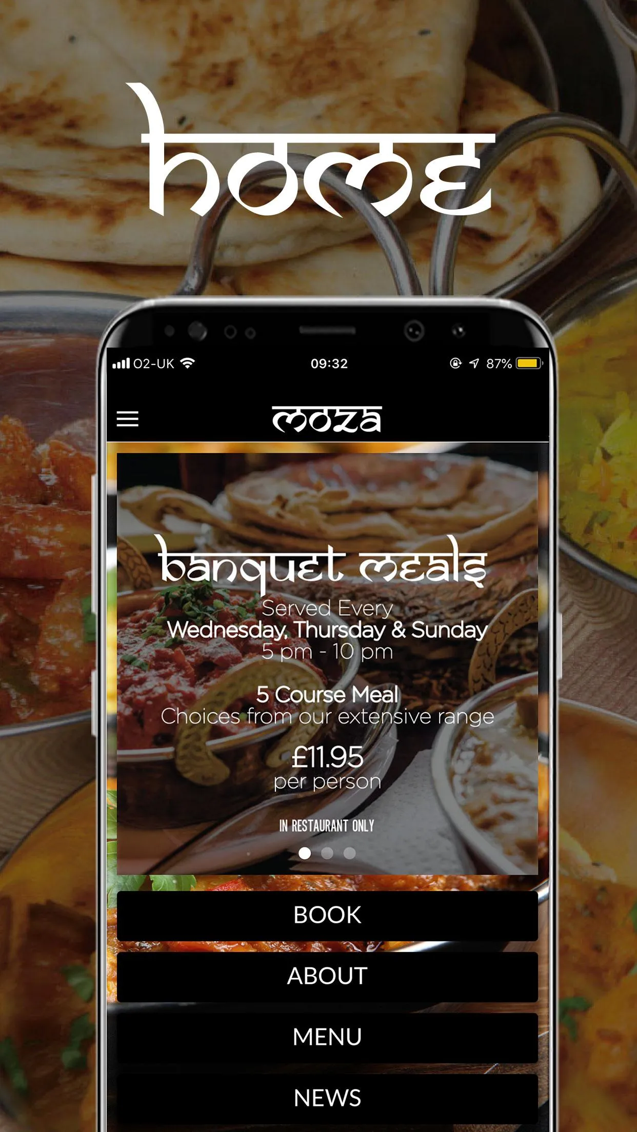 Moza Indian Restaurant | Indus Appstore | Screenshot