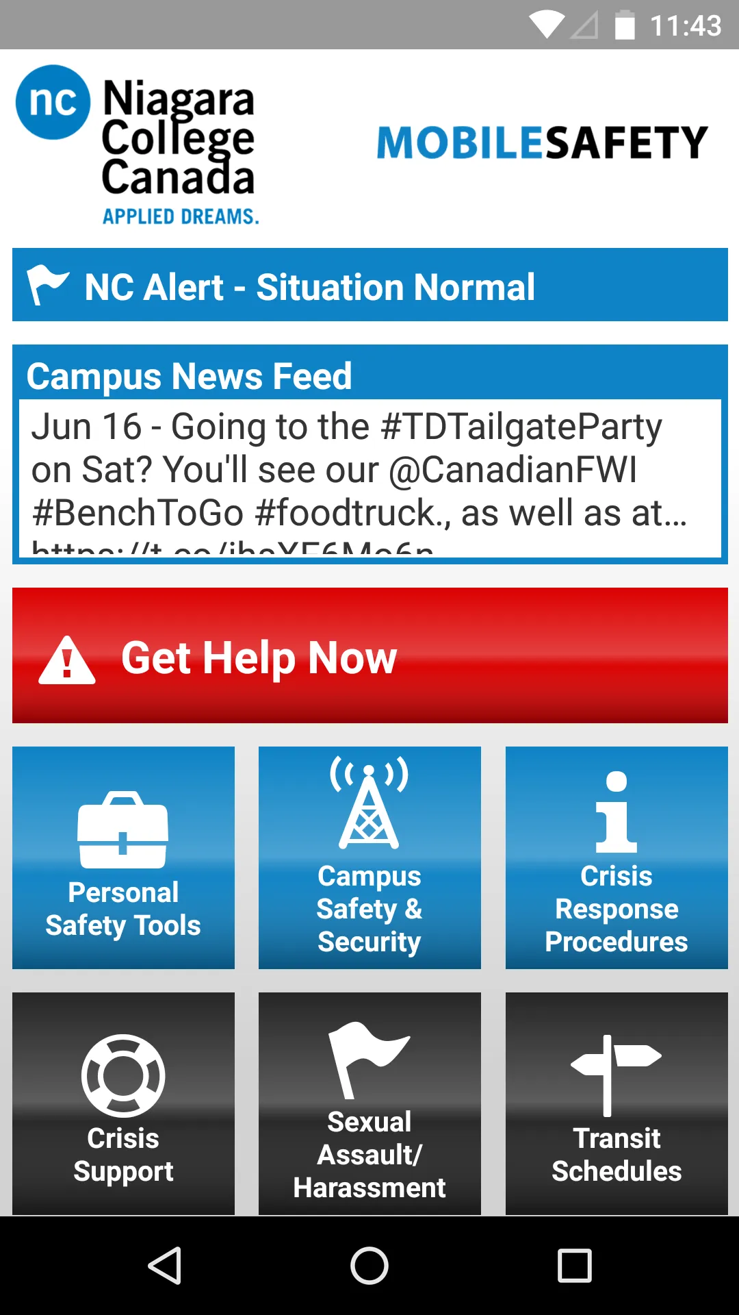 Niagara College Mobile Safety | Indus Appstore | Screenshot