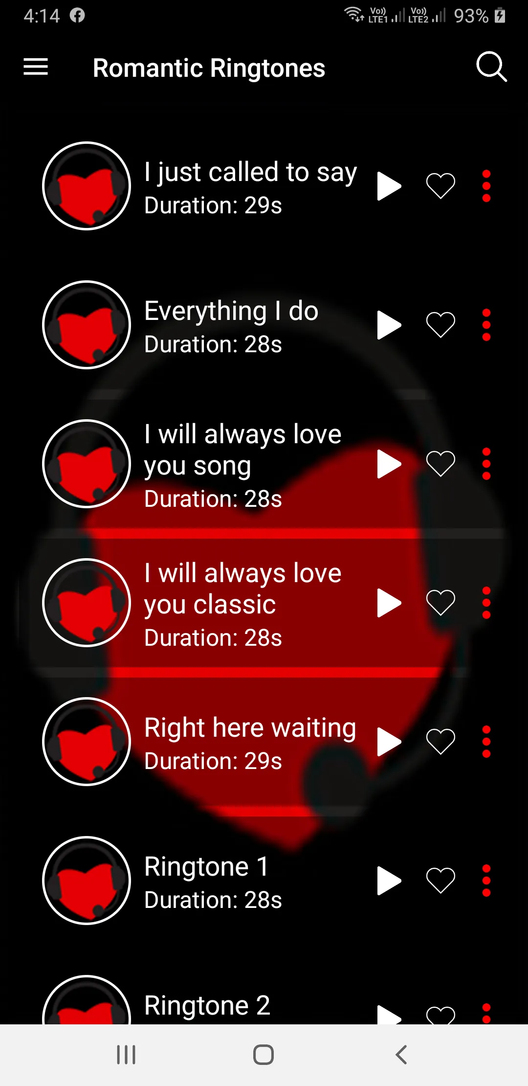 Romantic Ringtones | Indus Appstore | Screenshot