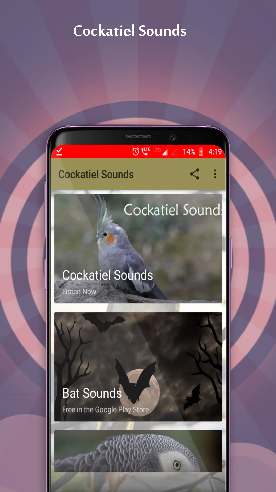 Cockatiel Sounds | Indus Appstore | Screenshot