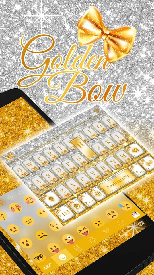 Golden Bow Keyboard Theme | Indus Appstore | Screenshot