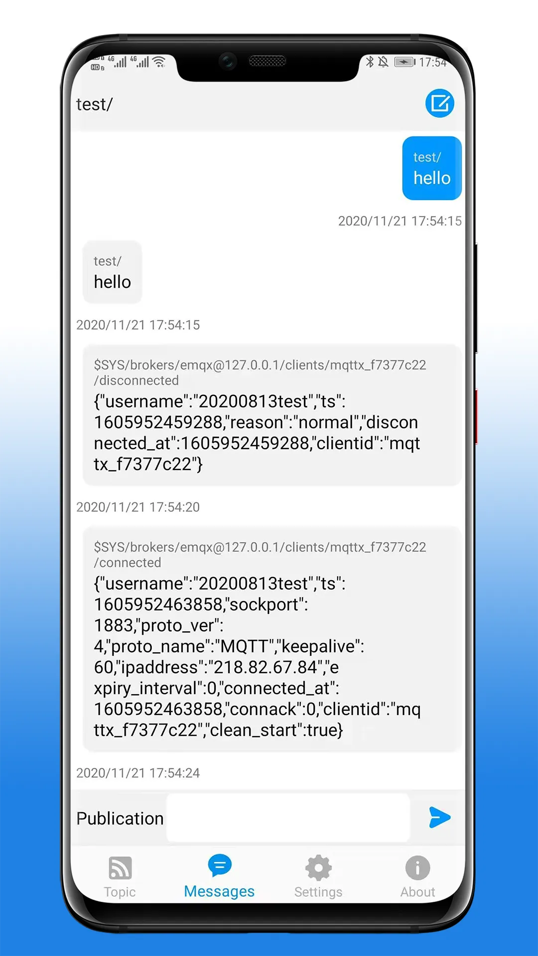 MQTT client | Indus Appstore | Screenshot