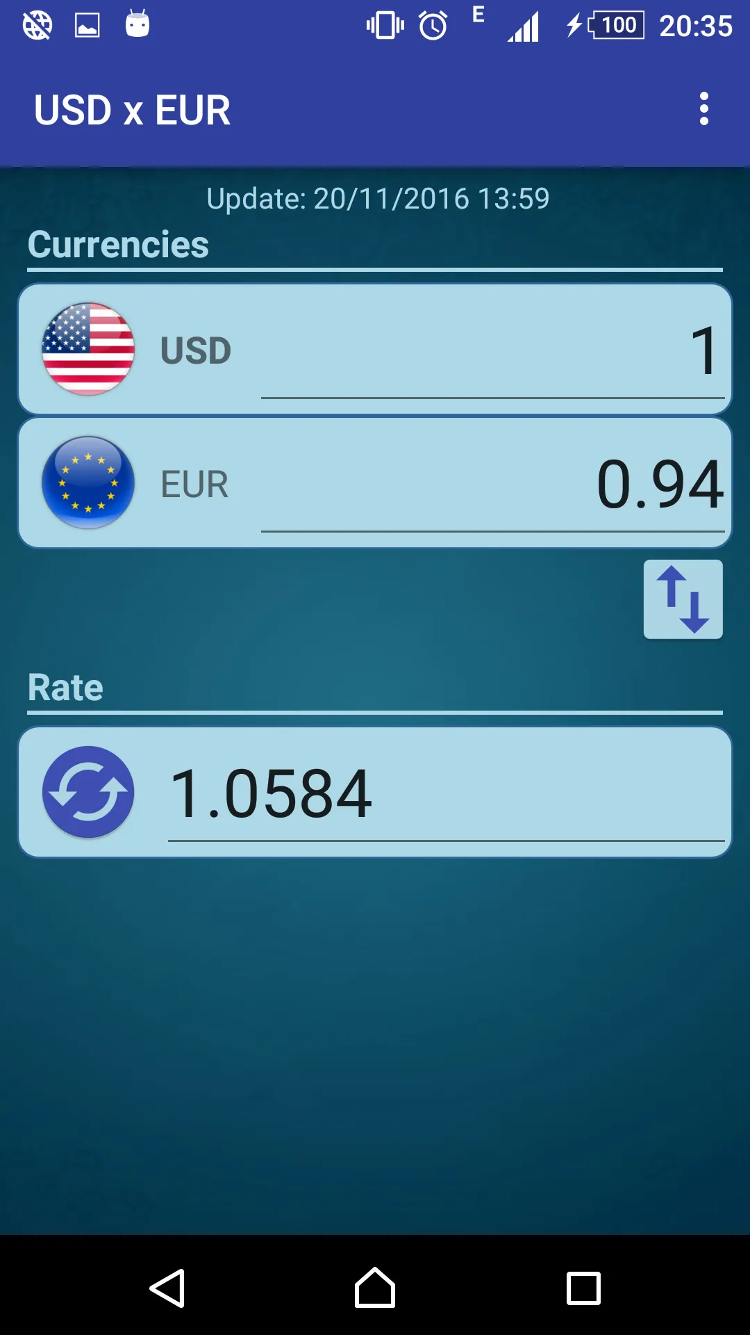 US Dollar to Euro Converter | Indus Appstore | Screenshot