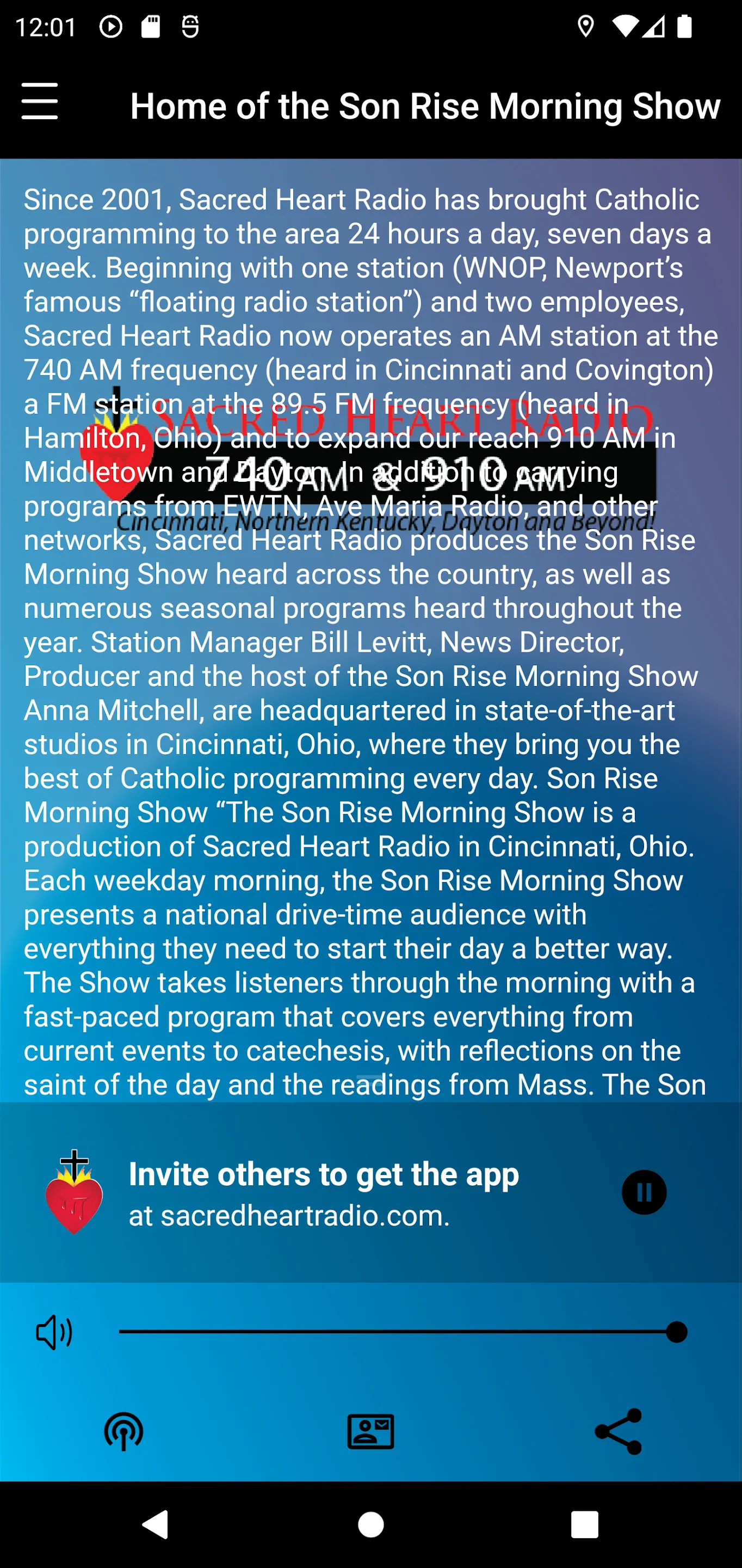 Sacred Heart Radio – Son Rise | Indus Appstore | Screenshot