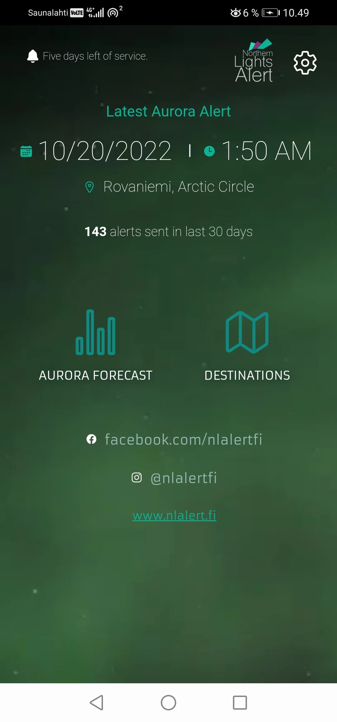 Northern Lights Alert | Indus Appstore | Screenshot