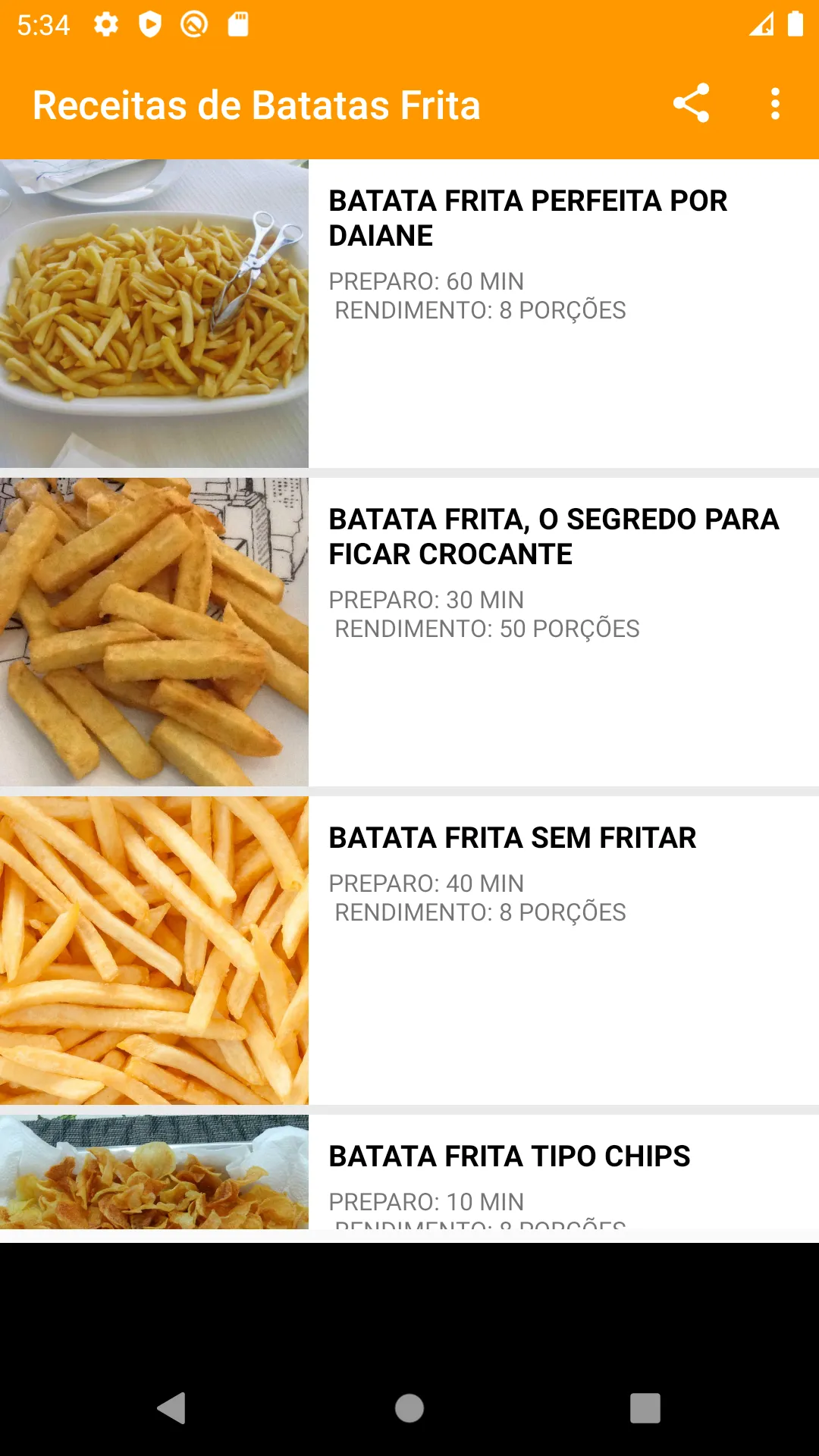 Receitas de Batatas Frita | Indus Appstore | Screenshot