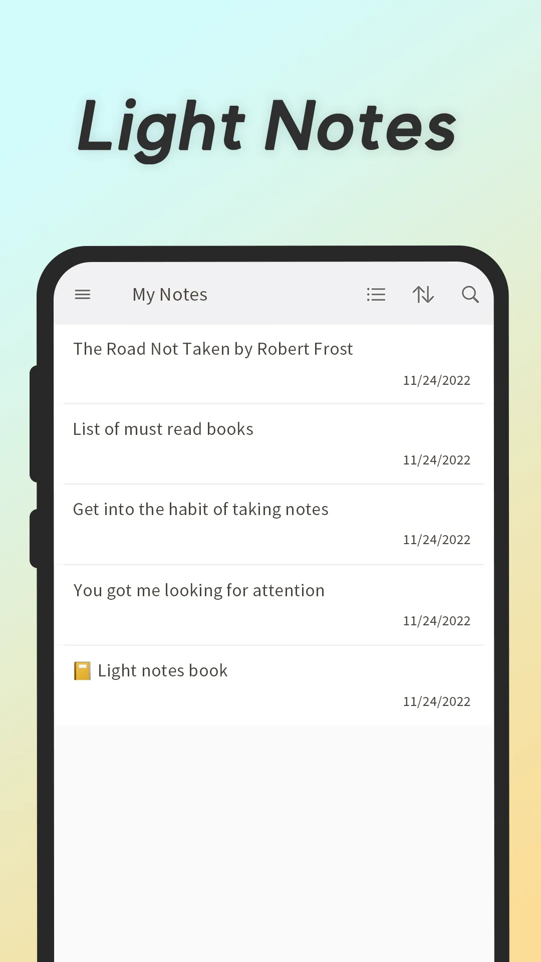 Light Notes - Quick Memo | Indus Appstore | Screenshot