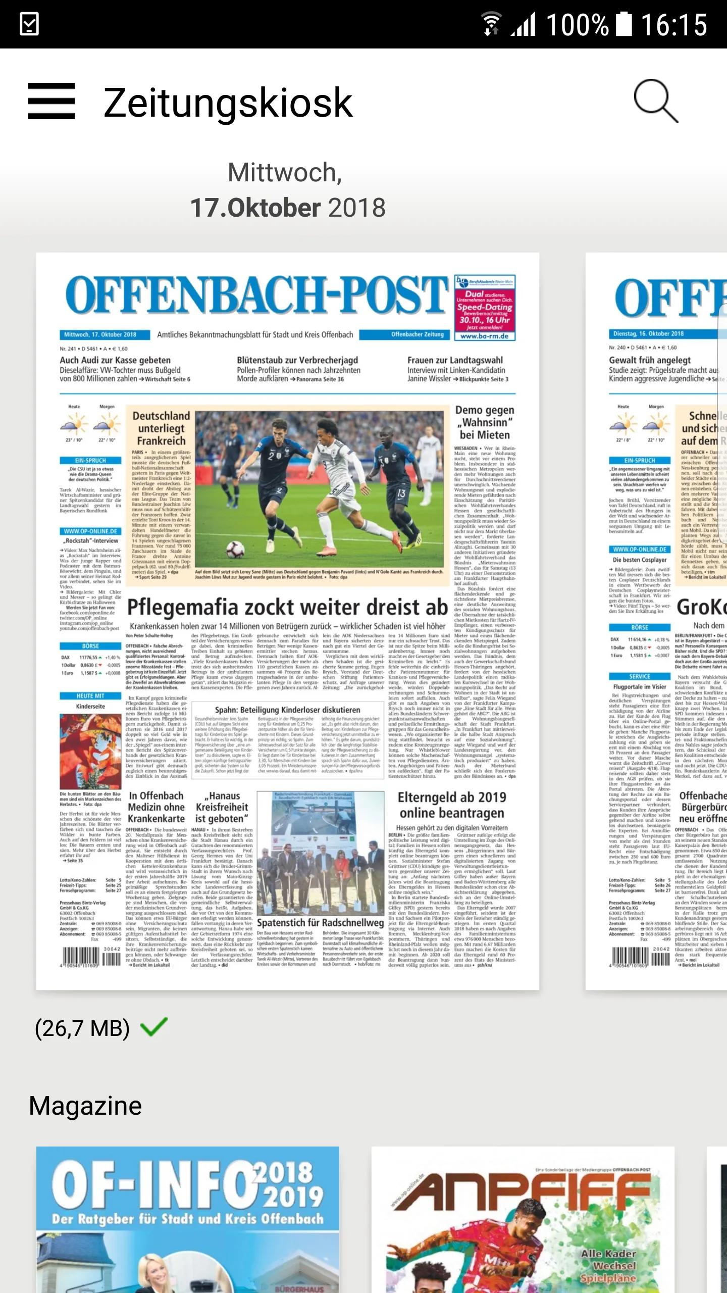 Offenbach-Post E-Paper | Indus Appstore | Screenshot