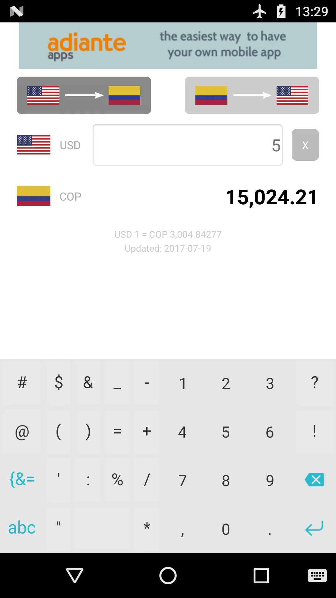 Dollar to Colombian Peso | Indus Appstore | Screenshot