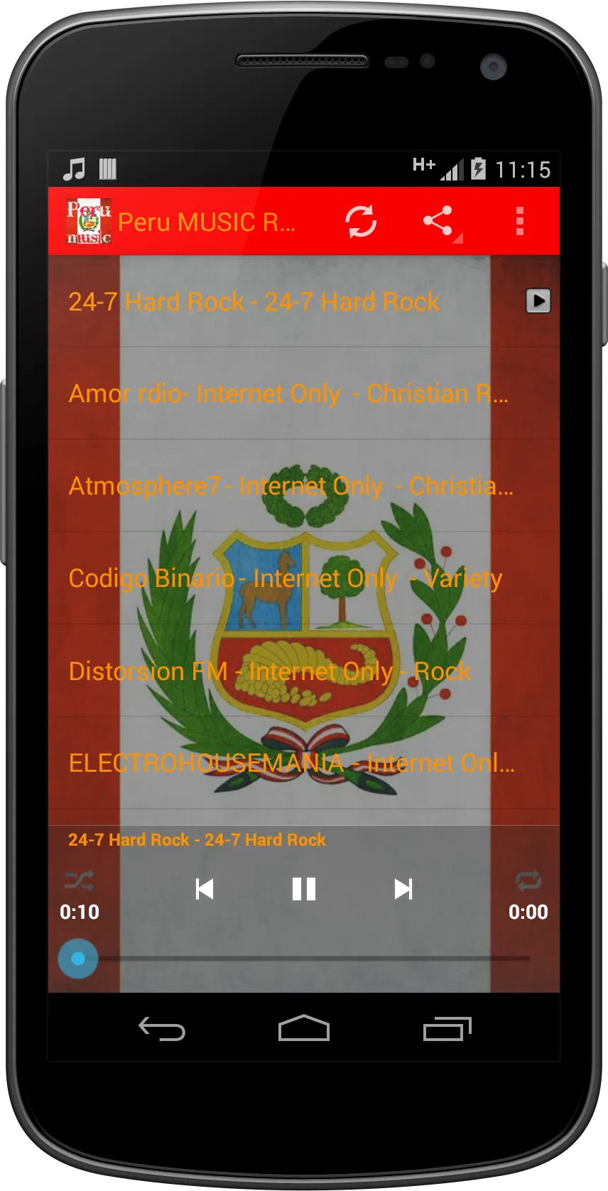 Peru MUSIC Radio | Indus Appstore | Screenshot