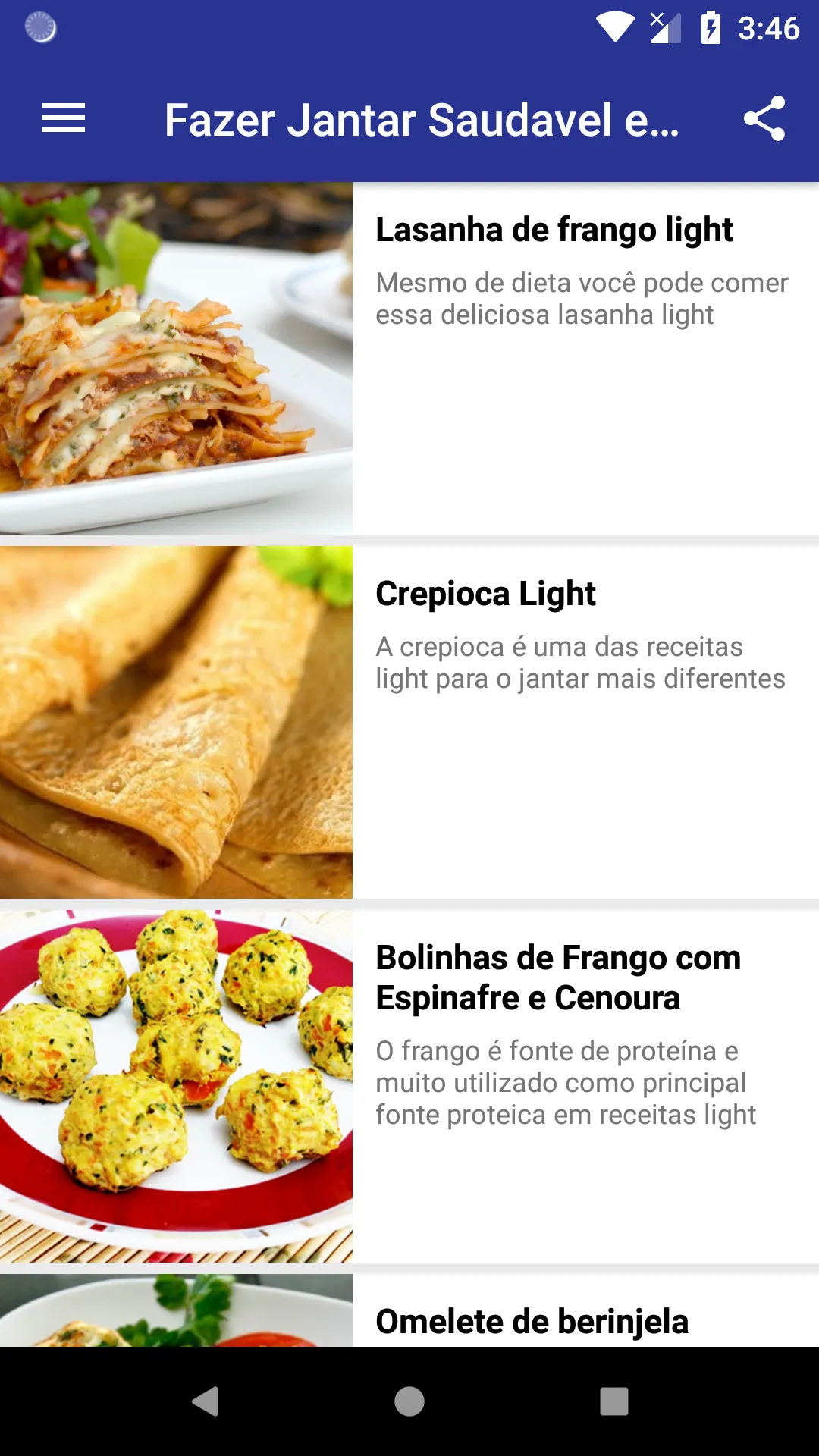 Fazer Jantar Saudável e Light | Indus Appstore | Screenshot