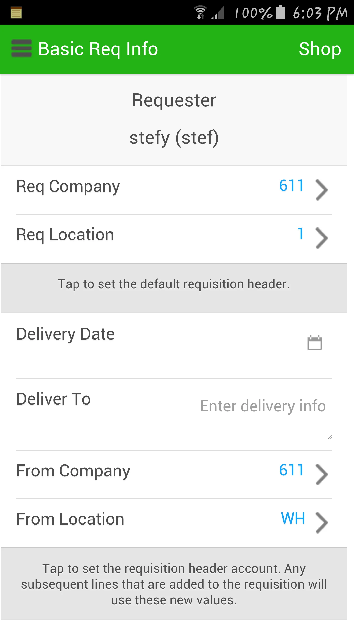 Infor Lawson Requisitions | Indus Appstore | Screenshot