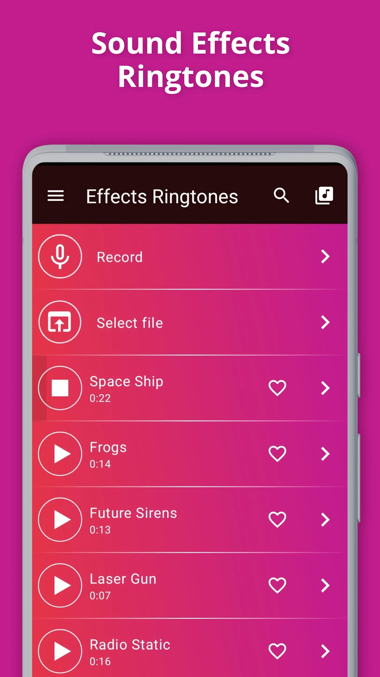 Sound Effects Ringtones | Indus Appstore | Screenshot