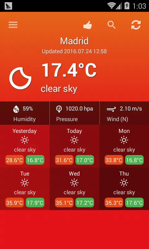 Weather Spain | Indus Appstore | Screenshot