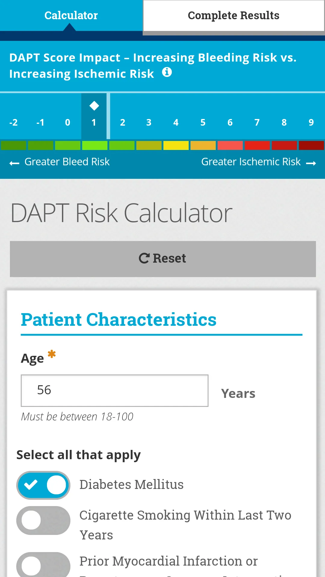 DAPT Risk Calculator | Indus Appstore | Screenshot