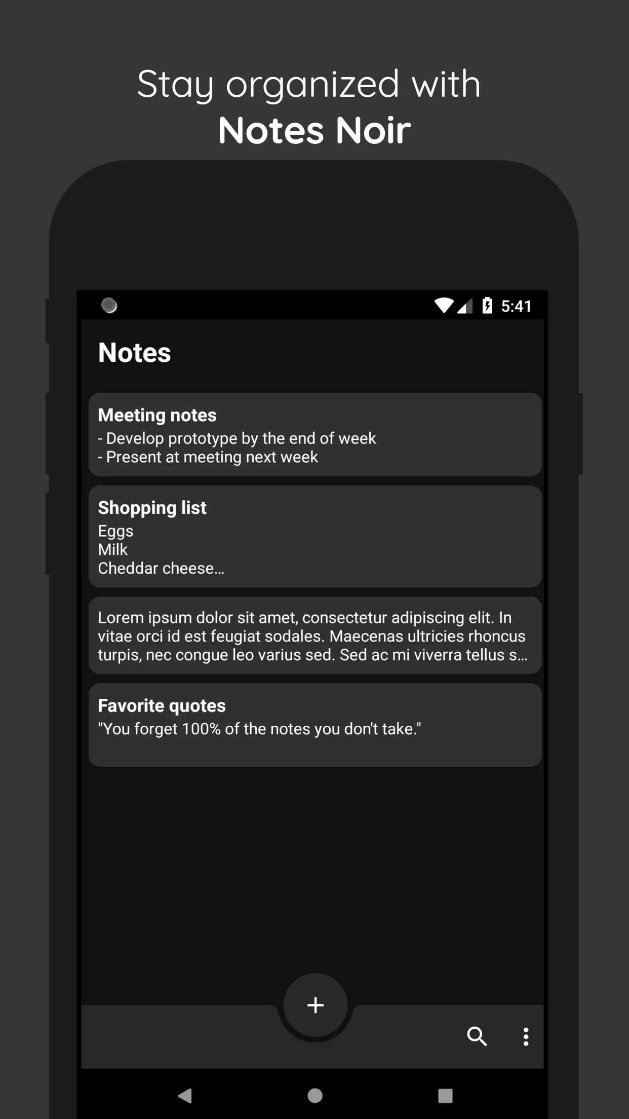 Notes Noir | Indus Appstore | Screenshot